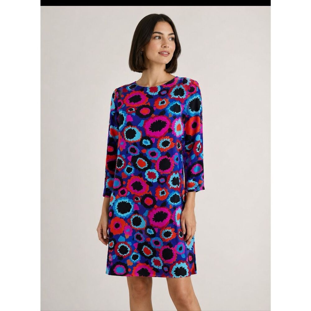 Alice & Trixie Silk Mod Psychedelic Shift Dress NWT Medium